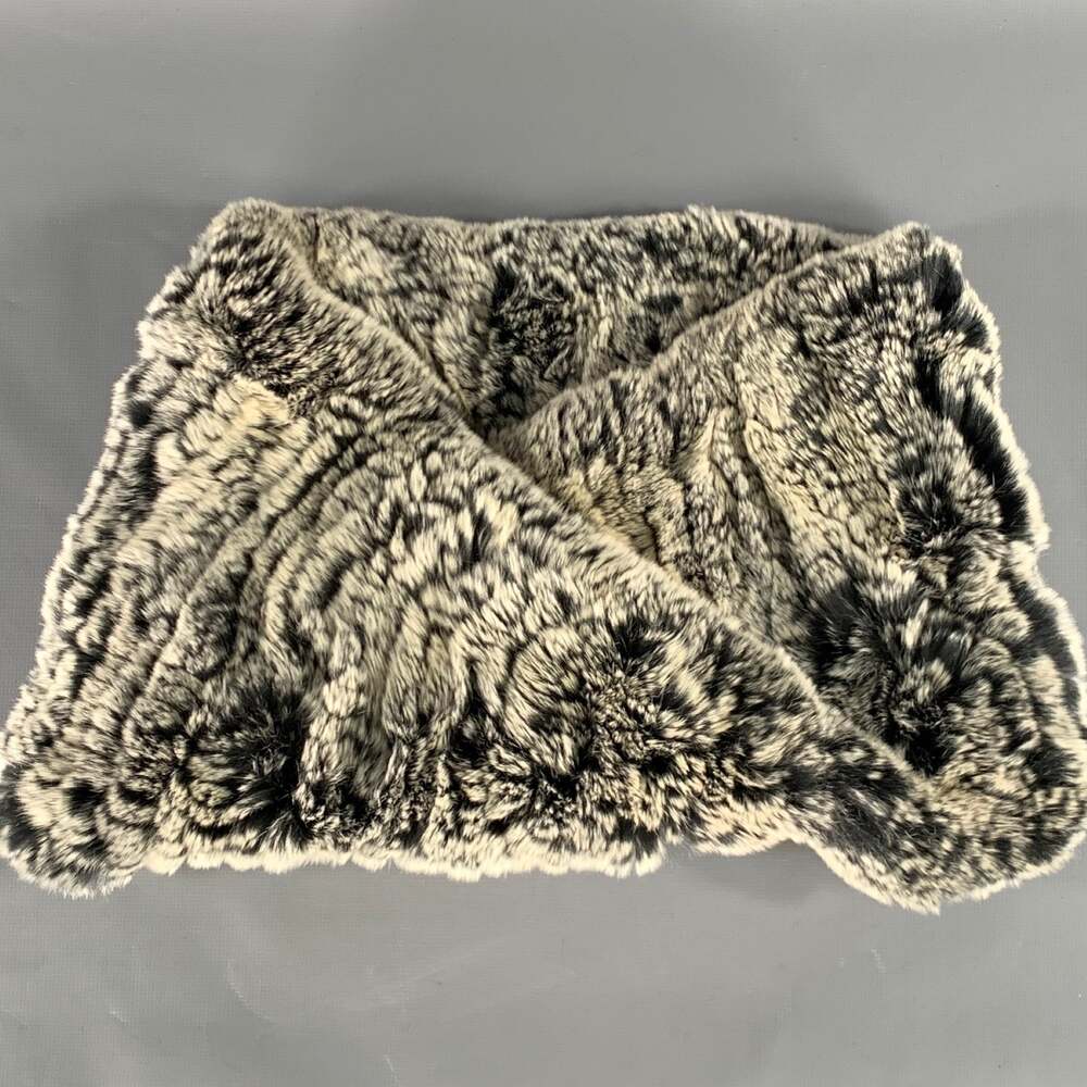 SURELL Black Light Grey Knit Rabbit Shawls - Picture 1 of 6